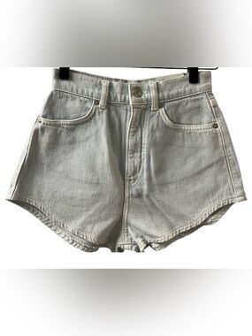 Zara light wash Jean Shorts High-Waisted Raw Hem